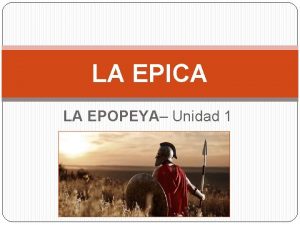 Epopeya que genero es