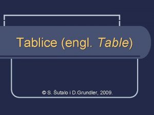 Tablice engl Table S utalo i D Grundler