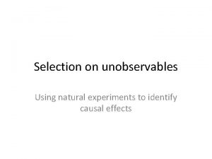 Selection on unobservables