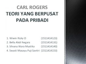 CARL ROGERS TEORI YANG BERPUSAT PADA PRIBADI 1