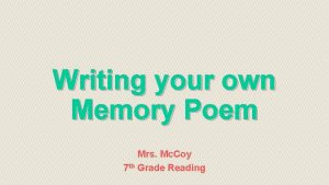 Memory poem examples