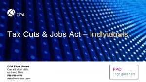 Tax Cuts Jobs Act Individuals CPA Firm Name