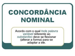 CONCORD NCIA NOMINAL Acordo com o qual toda