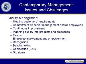 Contemporary management issues