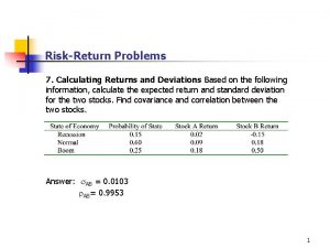 Standard deviation of return