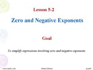 Lesson 5: negative exponents and the laws of exponents