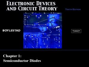 Chapter 1 Semiconductor Diodes Diodes The diode is