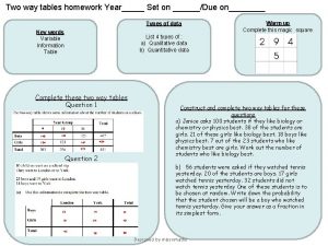 Two way tables homework 5