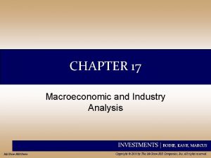 CHAPTER 17 Macroeconomic and Industry Analysis INVESTMENTS BODIE