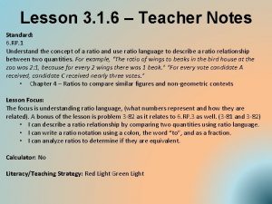 Lesson 3 1 6 Teacher Notes Standard 6