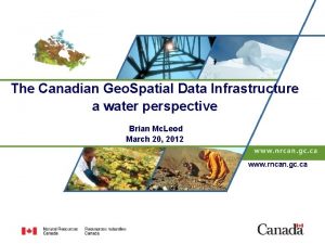 Canadian geospatial data infrastructure