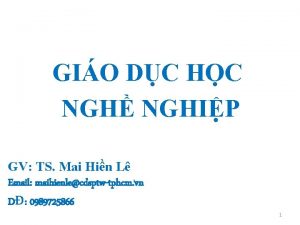 GIO DC HC NGH NGHIP GV TS Mai