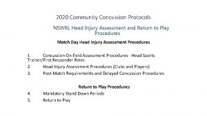 Nrl head injury recognition and referral form