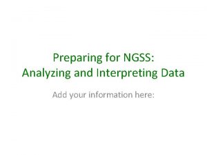 Analyzing and interpreting data