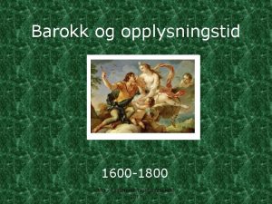 Litteratur barokken Litteratur barokken