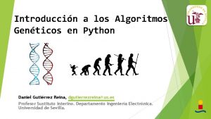 Introduccin a los Algoritmos Genticos en Python Daniel
