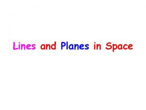 Equations of lines and planes in space