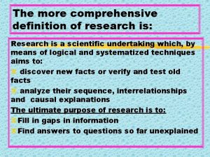 Comprehensive research meaning Comprehensive research meaning