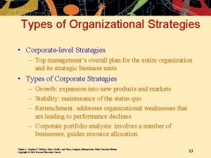 Organizational strategy types