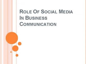 Role of social media in business communication