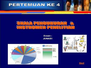 Dosen JUNAIDI Next Pengukuran Digunakan untuk memastikan sesuatu