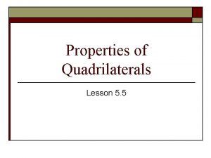 Features of quadrilaterals