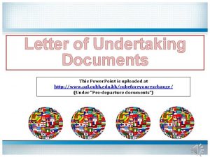 Letter of undertaking to submit documents