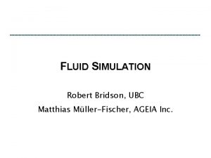 Fluid simulation robert bridson