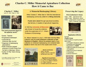 Charles C Miller Memorial Apiculture Collection How it