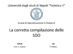 Universit degli studi di Napoli Federico II Scuola