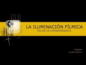 LA ILUMINACIN FLMICA TALLER DE CINEMATOGRAFIA PROFESOR ALVARO