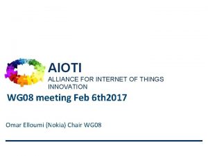 Alliance for internet of things innovation