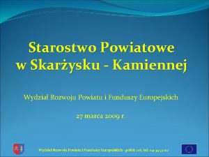 Starostwo Powiatowe w Skarysku Kamiennej Wydzia Rozwoju Powiatu