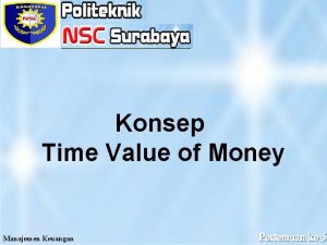 Pengertian time value of money