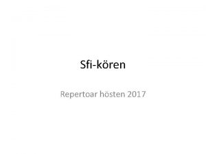 Sfikren Repertoar hsten 2017 Du och jag Hon