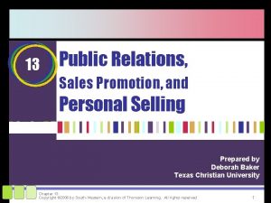 Personal selling and public relations