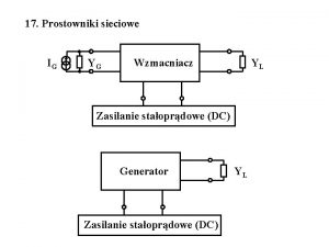 17 Prostowniki sieciowe IG YG Wzmacniacz YL Zasilanie