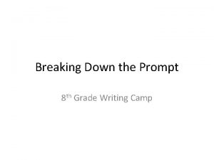Breaking down a prompt