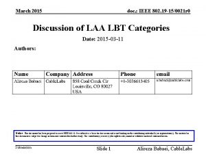 March 2015 doc IEEE 802 19 150021 r