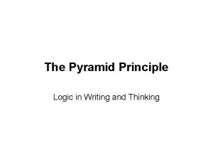 The pyramid principle summary