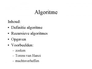Algoritme definitie