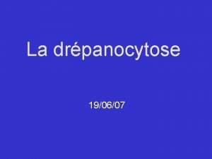 Drpanocytose