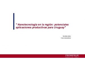 Nanotecnologa en la regin potenciales aplicaciones productivas para