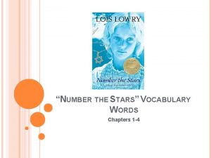 Vocabulary for number the stars