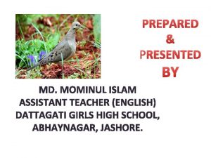 PREPARED PRESENTED BY MD MOMINUL ISLAM ASSISTANT TEACHER