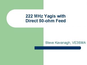 222 MHz Yagis with Direct 50 ohm Feed