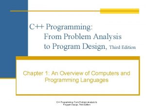 C Programming From Problem Analysis to Program Design