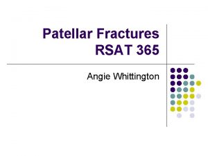 Patellar fracture classification