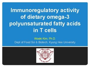 Immunoregulatory activity of dietary omega3 polyunsaturated fatty acids