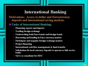 Types of international banking